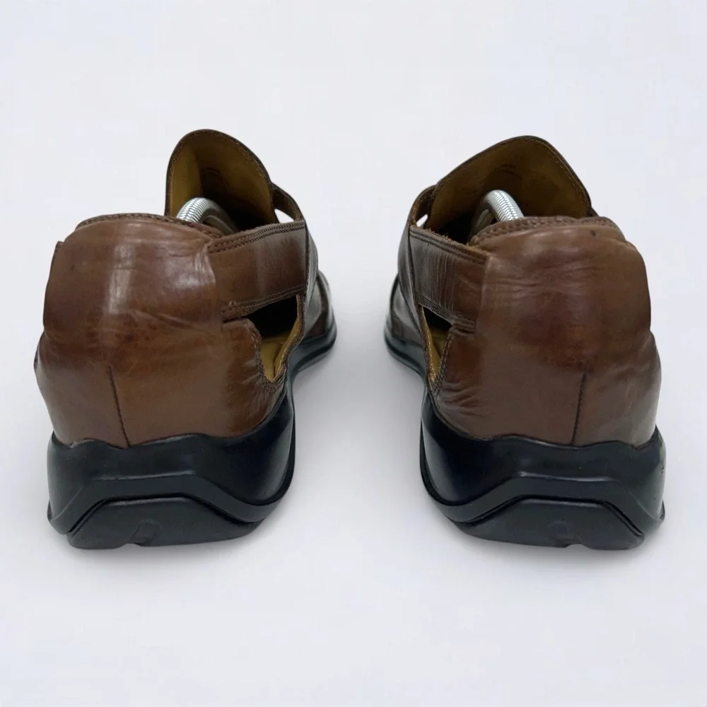 Cole Haan Sandals Men's Size 12 W Brown Leather NikeAir Dempsey Fisherman Preppy